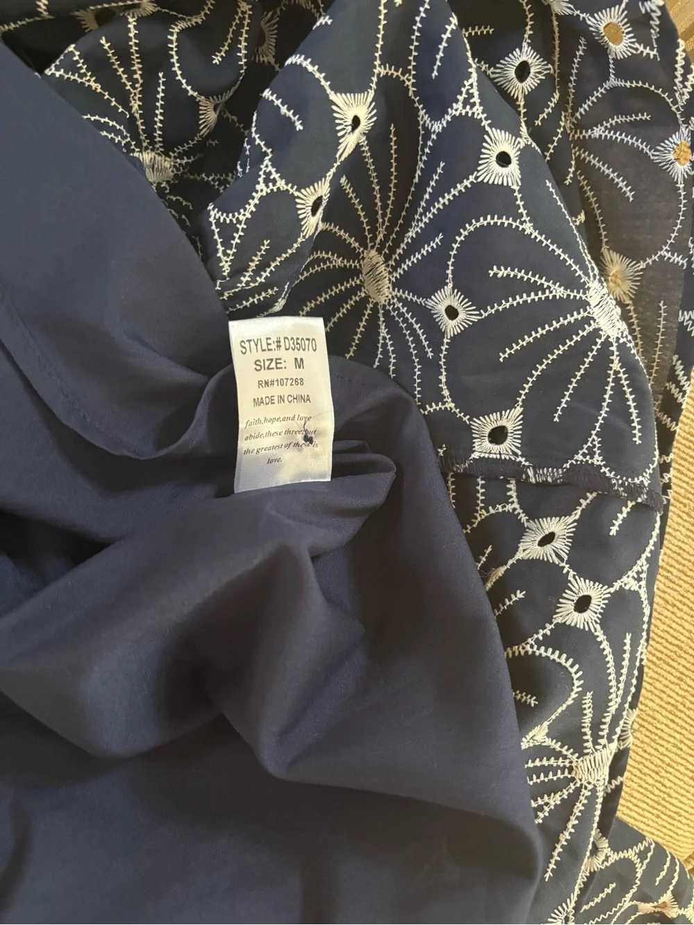 Navy Floral Drop-Waist Women’s Dress